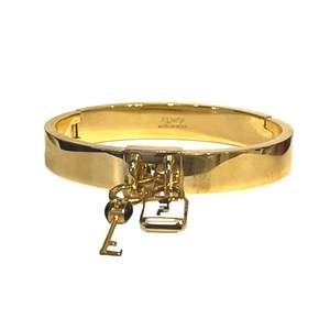 Fendi Master Key Pendant Gold Finish Metal Medium Cuff